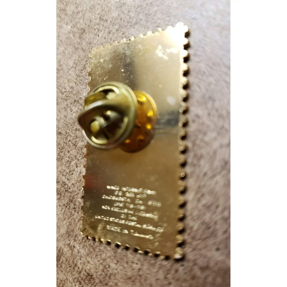 Vintage USA USPS Postal BALLOONS THANK YOU 22¢ STAMP Metal GOLD Lapel PIN 1980s